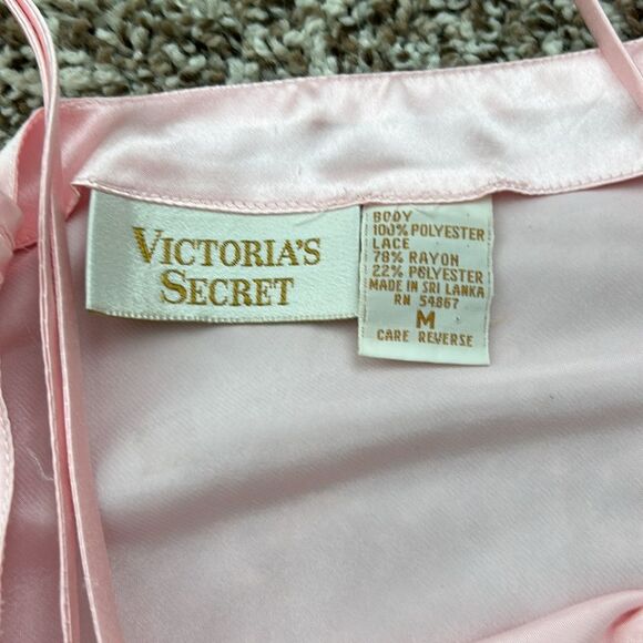 Vintage 80s Victorias Secret Gold Label Pink Lace Nightie Sexy Bodysuit Medium - Picture 14 of 16